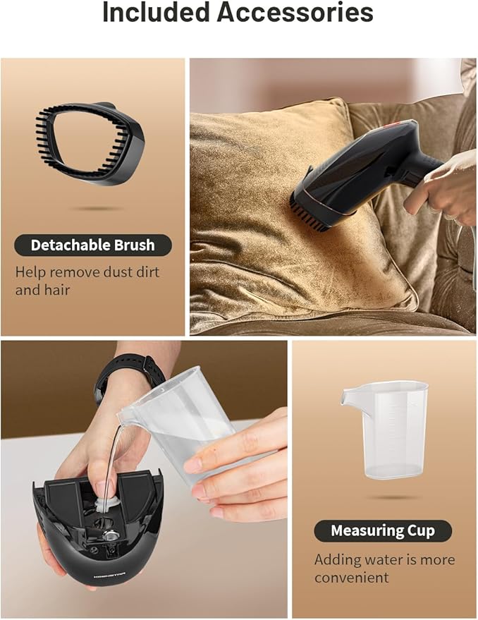 KEENSTAR Steamer for Clothes, Portable Handheld Garment Steamer, 1500W 2 in 1 Fabric Wrinkles Remover, 30-Second Fast Heat-up, 250ml Detachable Water Tank, Steam Iron for Home and Dorm (120V Only)