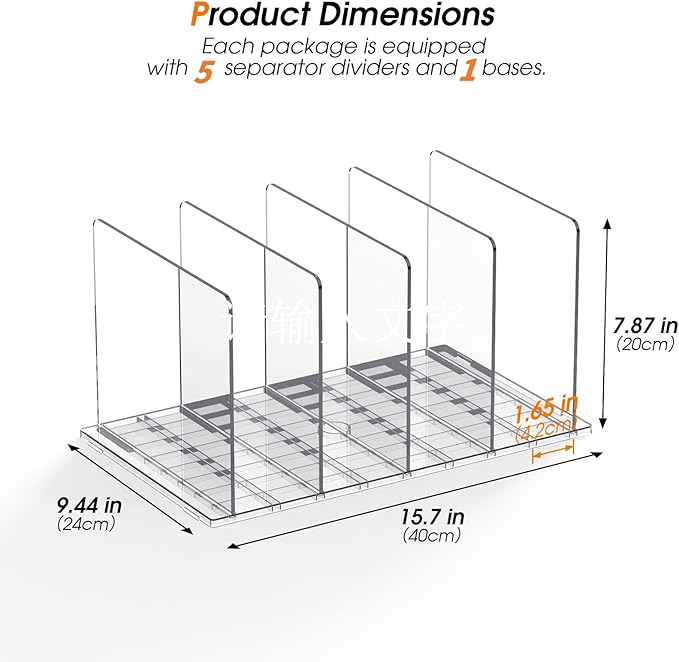Purse Organizer for Closet, 5 Pack Adjustable Acrylic Shelf Dividers for Closet Organization, Closet Organizers and Storage, Purse Separator Handbag Storage Organizer, Purse Dividers for Closet