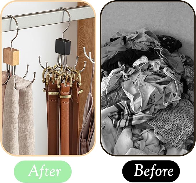 6-Pack Tank Top & Bra Hangers, 360° Rotatable Metal Organizer with Claw Design, Space-Saving Closet Hooks for Bras, Scarves, Purses, and Accessories
