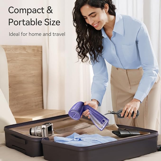 HiLIFE Steamer for Clothes, 1100W Clothes Steamer, Fast Wrinkle Removal with Large 300ml Tank, Ideal for All Fabrics, Easy to Use, Compact and Portable Travel Garment Steamer