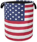 Collapsible Laundry Basket,American Flag Dirty Clothes Hamper,Memory Day Hampers for Bedroom Waterproof Oxford Cloth Storage Organizer for Bathroom,Nursery,Dorm,16x20 Inch