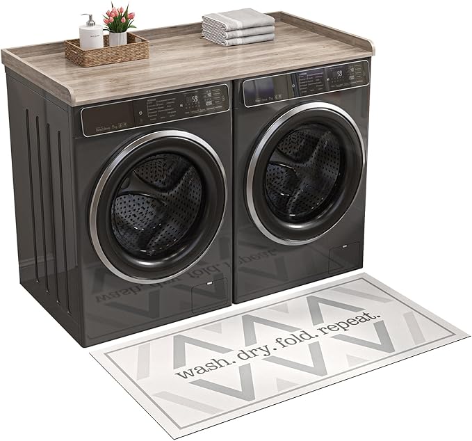Washer Dryer Countertop, 27.5" x 54" Washer and Dryer Countertop with Non-Slip Pad,Large Laundry Topper for Laundry Room Organization,Grey