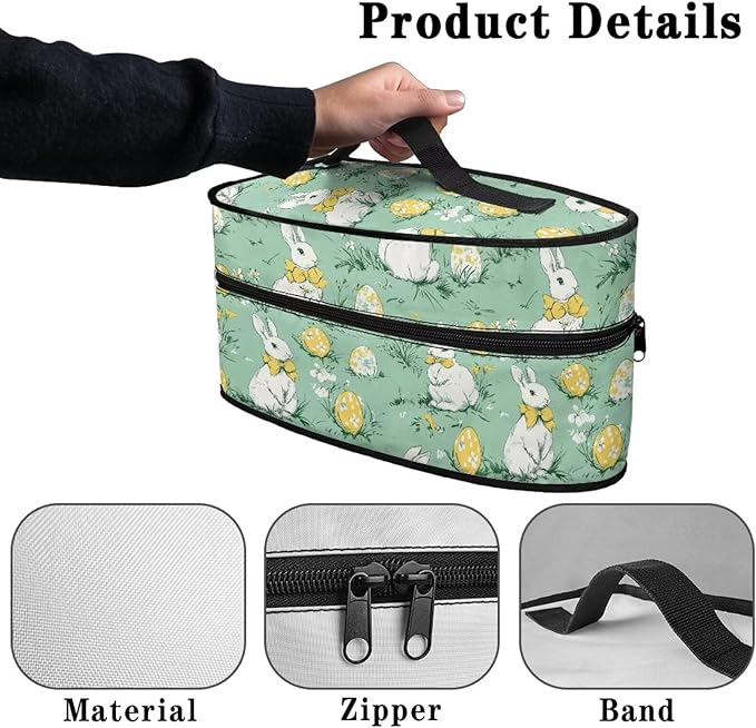 Easter Bunny Eggs Iron Portable Storage Bag for Travel Full Size Irons Tote Bags Compatible with Mini Project Steam Irons Portable Iron Protective Cover
