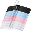 Qunclay 12 Packs Padded Sweater Hangers No Shoulder Bump Anti Slip Women Large Satin Padded Coat Hangers for Clothes Sweaters Dresses Suits
