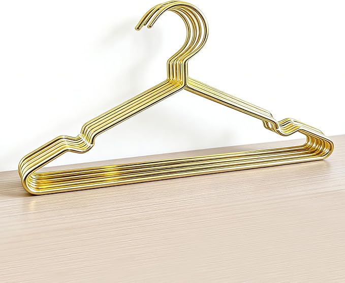 Gold Kids Wire Hangers 30 Pack,12.6 Inch Baby Strong Metal Hanger,Heavy Duty Metal Child Wire Hanger for Closet,Children's Gold Hangers