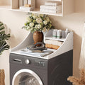 Washer Dryer Countertop Single, 27'' Wood Dryer Top Organizer 2-Tier Laundry Room Storage Shelf for Top of Washer and Dryer, White