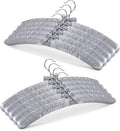 JS HANGER Padded Hanger for Sweaters - 17 Inch Extra Large Heavy Duty Satin Covered Coat Hangers No Shoulder Bump for Women Clothes, Sweaters, Dresses, Clothing, Weddings, Lingerie Pack of 10, Grey