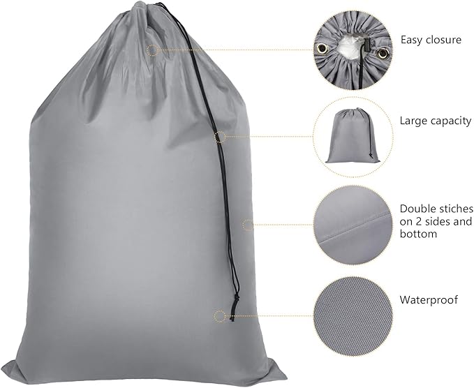 Shappy 6 Pcs Heavy Duty Large Laundry Bags Travel Nylon Laundry Bag with Drawstring 30 x 40, 24 x 36 inch, 22 x 28 inch Machine Washable Dirty Clothes Organizer Easy Fit a Hamper Basket