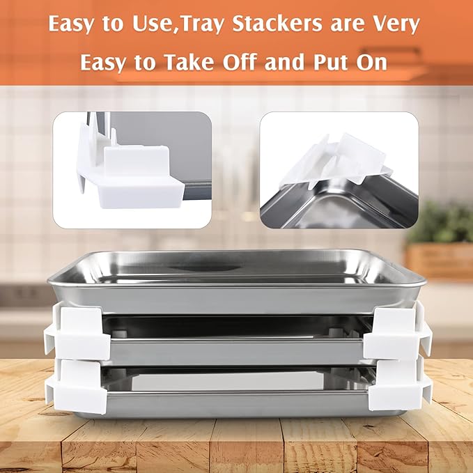 VAIPI 24 Pcs Tray Stackers for Harvest Right Freeze Dryer Accessories Compatible with Harvest Right Trays Freeze Dryer Machine Tray Holder for Home Canteens Fast Food Restaurants (Stacks 8 Trays)