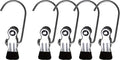 Mawa by Reston Lloyd Accessory Portable Non-Slip Semi Round Single Hook Hanging Clothes Pins/Clips for Laundry or Travel, Style K/1, Set of 5, Black
