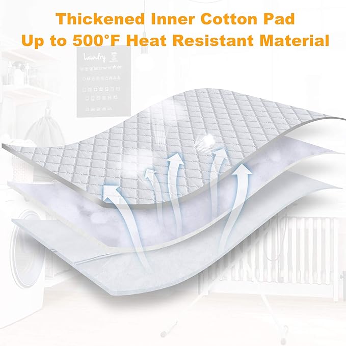 Ironing Mat for Table Top with Iron Rest Pad,Portable Travel Ironing Blanket,Foldable Thickened Heat Resistant Ironing Pad Cover for Dryer Countertop