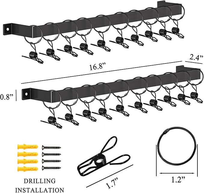 Hat Rack Wall Set of 2, Wall Mounted Hat Hanger Metal with Hooks for Baseball Cap Cowboy Hat, Closet Storage Organizer for Bedroom Entryway