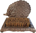 Rust Brown Cast Iron Hedgehog Shoe Brush - 6.6 Inch Height with Heavy Duty Bristles, Decorative Home Accessory for Shoe Cleaning HC3101