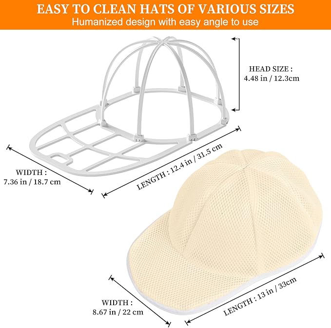 Coopahce Hat Washer for Washing Machine, Hats Cleaner for Baseball Caps, Hat Washing Cage Cap Washer, Dishwasher Hat Holder