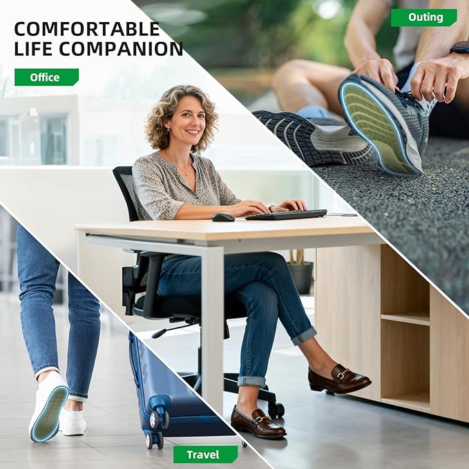 Shoe Insoles for Men Women with Memory Foam, Work Insoles for Standing All Day, Trim to Fit Work Boot Insoles, Slim Breathable Cushion Shoe Insoles