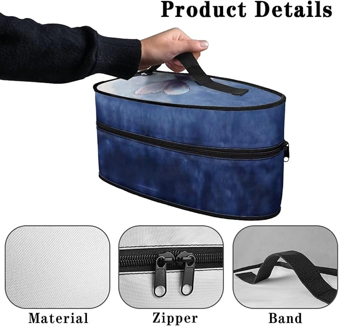Iron Storage Case with Zipper Closure Reusable Portable Steam Iron Storage Bag Fits for Accessories Travel Irons, Tie Dye Butterfly