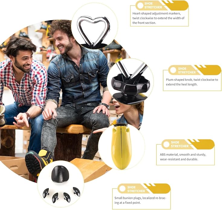 Shoe Stretcher, New Boot Stretcher Women Men, 4-Way Stretchable, for Shaping the Inside of the Shoe.