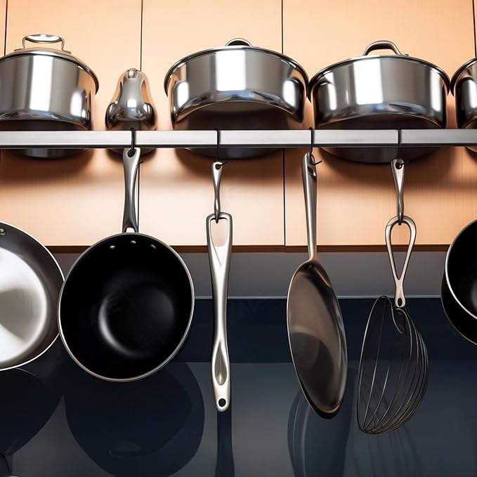 12 Pcs Pot Rack Hooks 5 Inch Black Metal S Hooks for Pots and Pans 90 Degree Twist Angled Hangers for Hanging Kitchen Utensils Towels, Plants