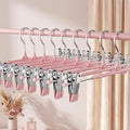 Pants Hangers with Clips 40 Pack Adjustable Non-Slip Heavy Duty Skirt Hangers, Space Saving Clothes Hangers for Jeans, Trousers, Shorts, Slacks, Dresses - 12 Inch, Pink