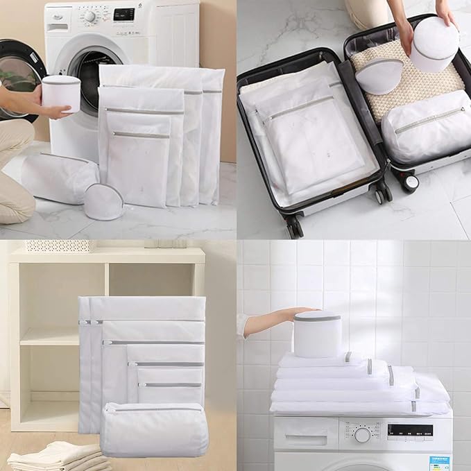 Mesh Laundry Bags - 9pcs Premium Zippered Fine Mesh Laundry Bags Set, Delicate & Lingerie Washing Organizer
