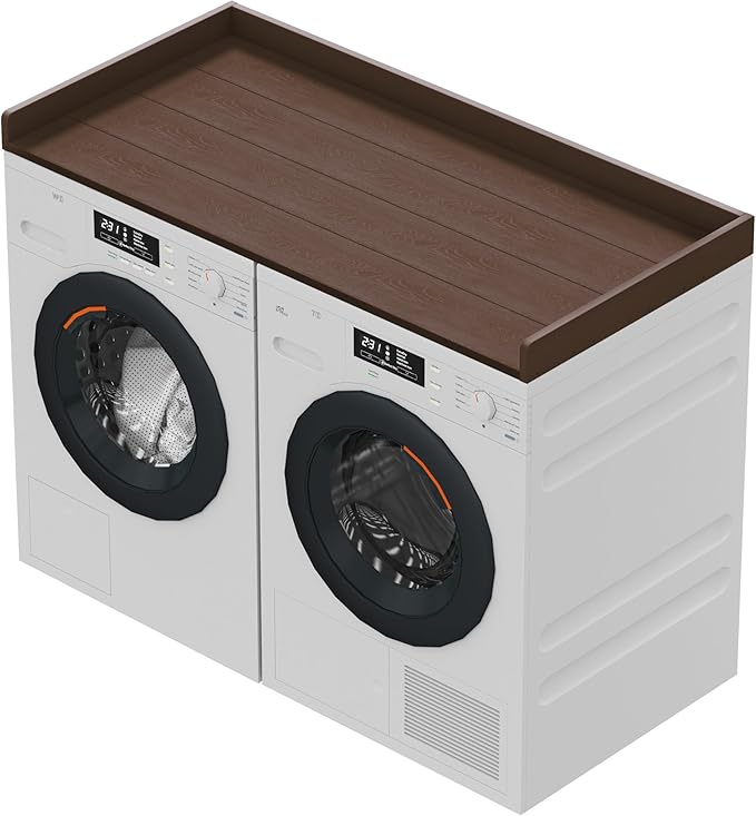 Sundale HDPE Washer Dryer Countertop, No-Installation Laundry Topper for Washer and Dryer, Waterproof Odorless Countertop for Laundry Room Storage, 27.5" x 54" (Brown)