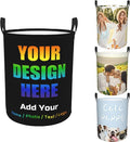 Custom Laundry Hamper, Customizable Laundry Hampers, Personalized laundry basket, Customized Dirty Clothes Hamper with Photo Text Logo for Bedroom Bathroom Barbershop Living Room