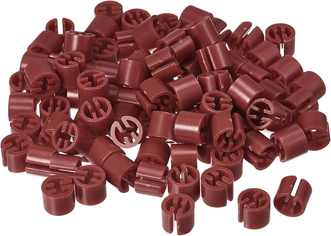uxcell 150pcs Brown Clothes Hanger Markers, Fit 3.5mm Rod, Size 12mm x 10mm, Plastic, Round, Garment Size Tags