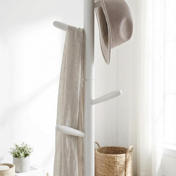 Cortesi Home Chandler Wooden Coat Rack, White