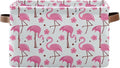 Pink Flamingos Storage Basket Bin, Large Cube Storage Box Canvas Collapsible Storage Organizer for Home Office Closet - 15 L x 11 W x 9.5 H