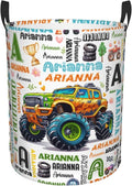 Personalized Truck Laundry Basket For Baby Kids Boys Girls Adult Custom Hamper Basket With Name For Bathroom Bedrooms Collapsible Baby Laundry Basket, Dirty Clothes Hamper With Handles
