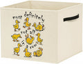 Funny Yellow Duck Storage Bin Box with Handles, Most Definitely Not All in a Row Foldable Baskets Organizer for Bedroom Bathroom Kids Room Clothes Toys Books, Toybox for Boys Girls
