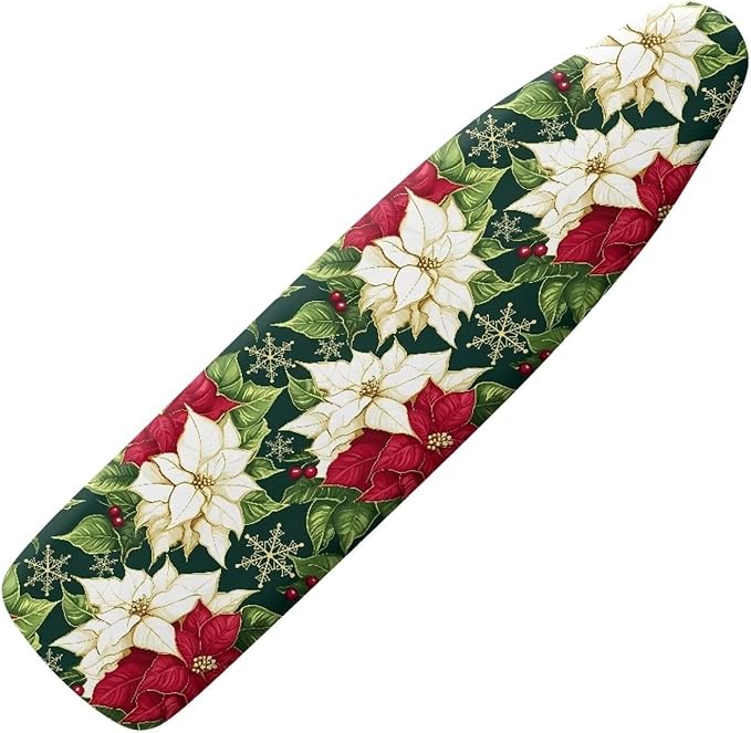 Christmas Floral 54 x 15 Ironing Board Cover Standard Full Size Elastic Edge Scorch Stain Resistant Ironing Cover