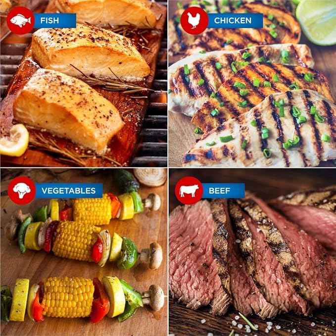 Jaccard Ready 2 Grill Pre-Soaked Cedar Planks, Premium Wood Planks For Serving, Ideal Grilling Accessories for Gas, Ceramic, and Charcoal Grills, Small, 2 Planks