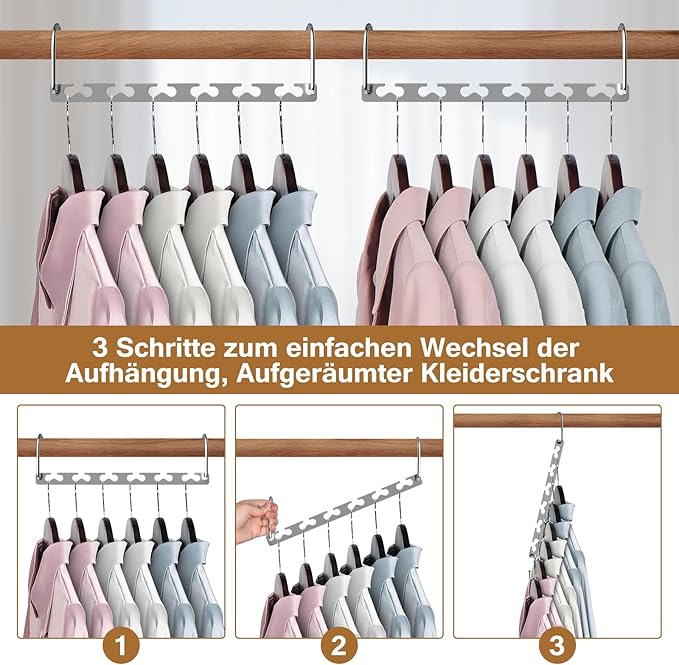 Magic Clothing Hangers Space Saving Sturdy Metal Hangers Wardrobe Closet Organizer Space Saving Hanger Pack of 12 Cascading Hangers