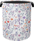 Spring Wildflowers Laundry Basket with Handles - Extra Large Foldable Hamper for Bathroom/Laundry/Bedroom/Dorm, Washable Fabric Storage Bin