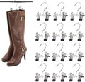 Double Adjustable Clips Boots Hangers,Space Saving Boots Socks Bags Hanging Clips Boot Holder Boot Organizer,Set of 12 (12)