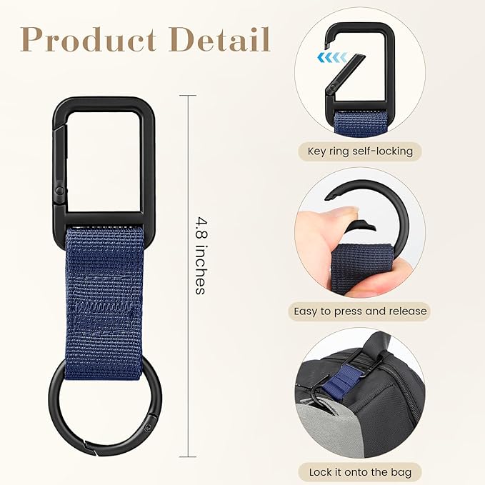 Niveaya Hat Clip for Travel - 2PCS, Stylish Hat Clip for Baseball Cap & Snapback Trucker Ponytail Hat, Sturdy Carabiner with Double Lock for Backpack Luggage Bag, Outdoor Vacation Cruise Essentials