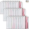 Amylove 40 Pcs 24 x 40 Inch Garment Bags for Hanging Clothes, Dress, Gown, Coat & Suit Storage Bags with Zipper - Dustproof Cover for Closet Clothes Storage Travel (White Black)