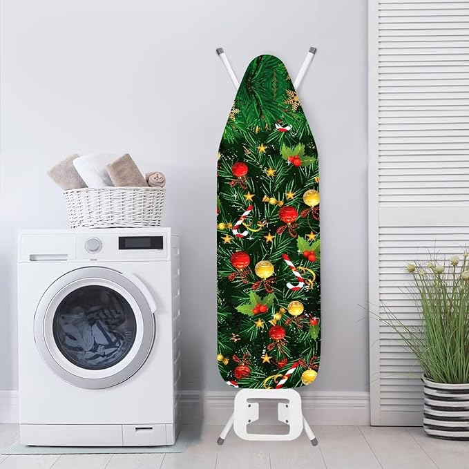 Christmas Tree Ironing Board Cover and Pad Resist Green Scorching Thick Cover for Ironing Board Extra Wide Ironing Board Cover 54x15 inches