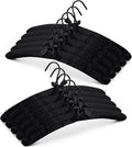 JS Hanger Padded Hanger for Sweaters - 17 Inch Extra Large Heavy Duty Satin Covered Coat Hangers No Shoulder Bump for Women Clothes, Sweaters, Dresses, Clothing, Weddings, Lingerie Pack of 10, Black