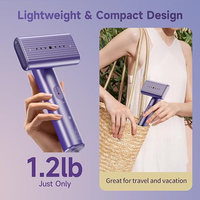 Travel Portable Steamer for clothes - Handheld Steamer for Fabric Clothing Wrinkles, 15s Fast Heat-up Rotary Garment Steamer, 1200W Light Mini Steam Iron for Home, Office and Travel