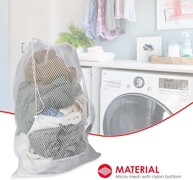 Mesh Laundry Bag with Handle By Home Basics