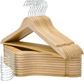 FairyHaus Wooden Hangers - 20 Pack, Natural Wood Hangers with 360 Swivel Hook and Notches, Slim & Lightweight Wooden Hanger for Clothes, Coats, Suits & Jackets