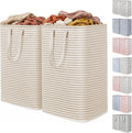 Lifewit 2 Pack Laundry Hamper Large Collapsible Laundry Baskets, Freestanding Waterproof Clothes Hamper with Easy Carry Handles in Laundry Room Bedroom Bathroom College Dorm, Beige, 2 x 80L