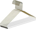 10 Pcs Dry Cleaner Hangers with Tubes - 16" Wire Hangers Bulk for Pants Caped Suit & Strut Home or Dry Cleaners (Gold)