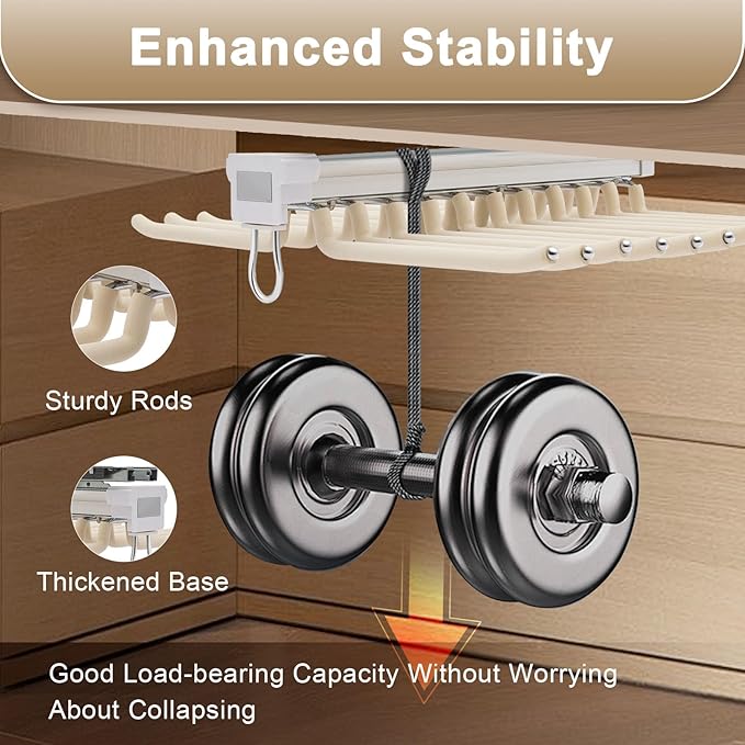 Pull Out Trousers Rack 22 Arms Closet Pants Hanger Bar Stainless Steel Hanger Rail Extendable Trousers for Clothes Towel Scarf Trousers Tie 18x23in (Beige, 22 Arms)