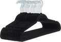 Premium Velvet Clothes Hangers, Heavy Duty Study Black Hangers for Coats, Suit & Dress - Non Slip Clothes Hanger Set (100, Black/Silver)