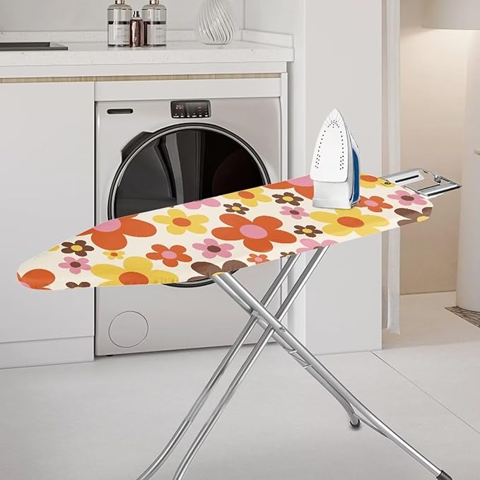 Flower Ironing Board Cover and Pad Resist Scorching Cover for Ironing Board Easy to Install Thick Ironing Board Protector for Table 54x15 inches