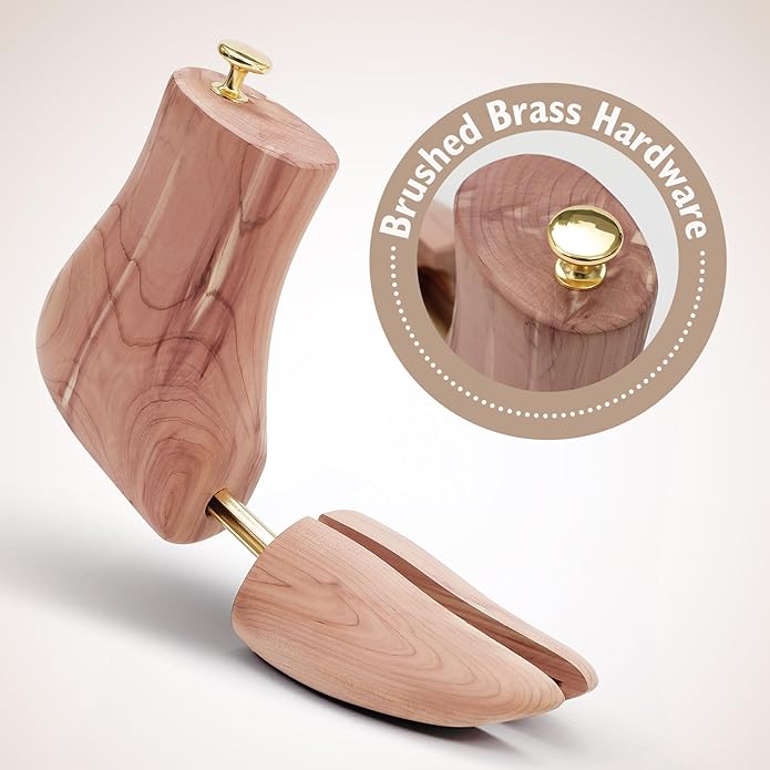 Cedar Wood Boot Trees for Men and Women, Adjustable Shoe Shaper to Maintain Leather Boot Shape, Reduce Creases