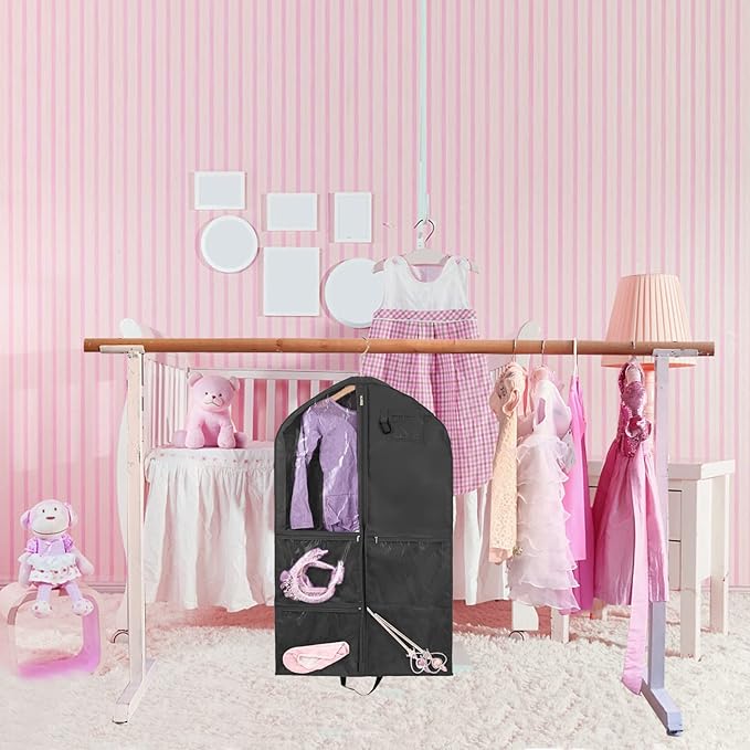2 Pack Garment Bags for Travel Hanging Clothes,40inch Dance Bag,Dance Garment Bags For Dancers,Dance Competition Essentials,Dance Costume Garment bag For Kids Girls.